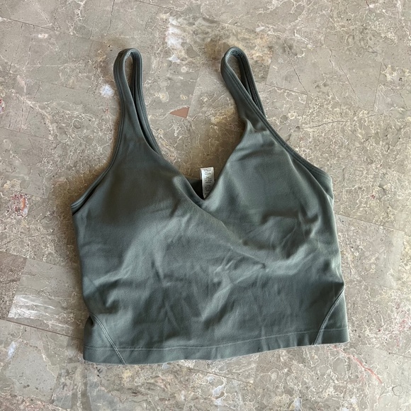 lululemon athletica Tops - Lululemon Align Tank Cropped Sports Bra Grey Sage Size 6